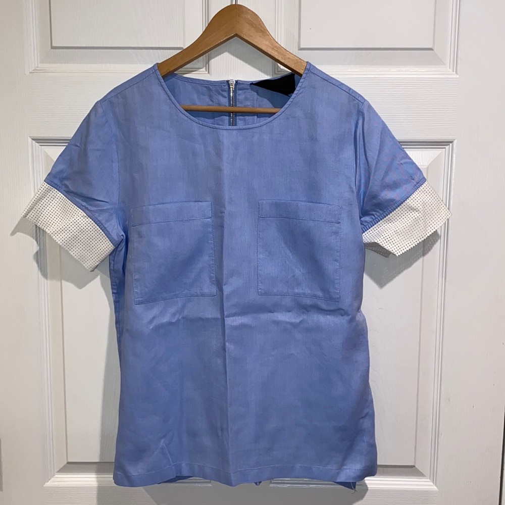 J.Crew perforated leather sleeve tunic